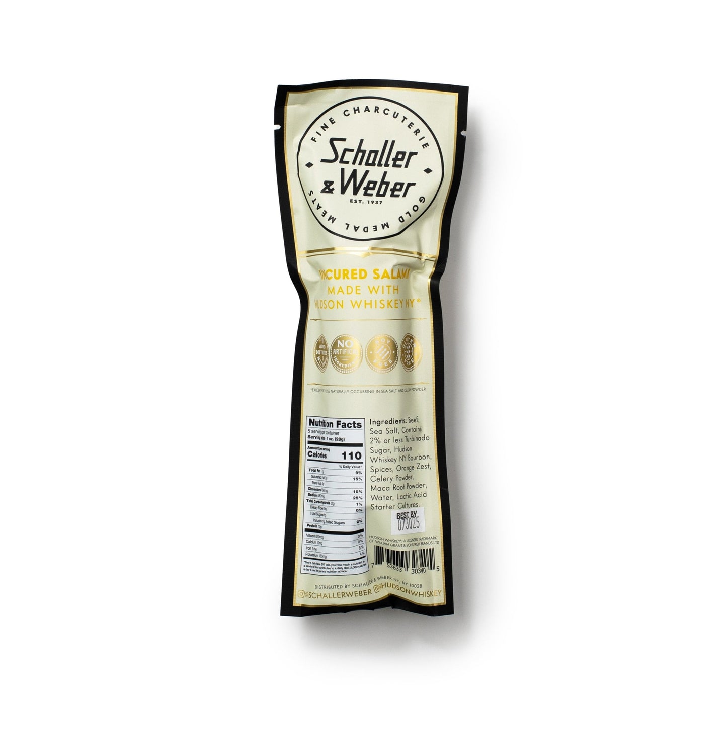 Bold Beef & Bourbon Uncured Salami - Schaller & Weber