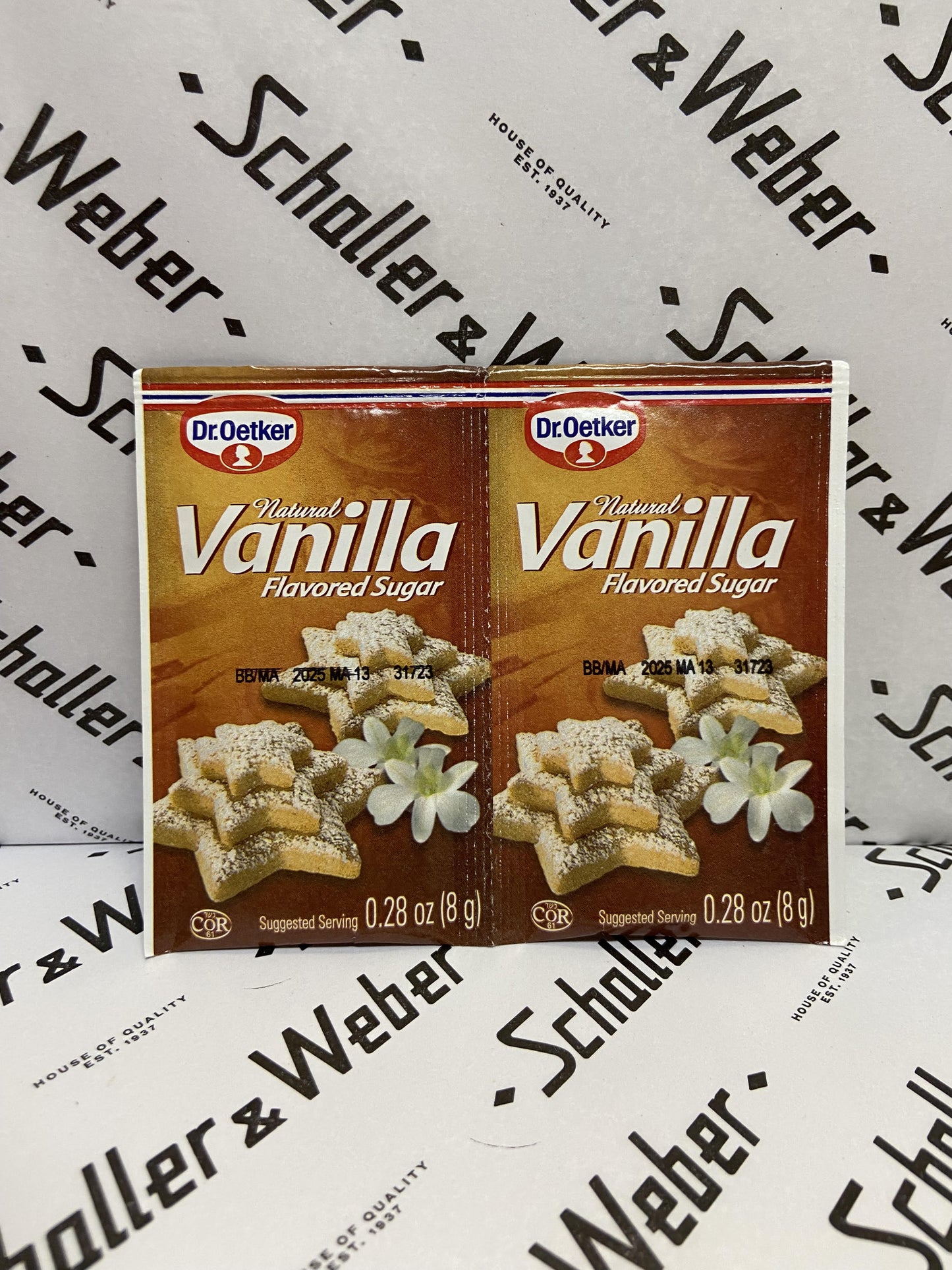 Dr. Oetker Natural Vanilla Flavored Sugar 2 - 0.28 oz packs - Schaller & Weber