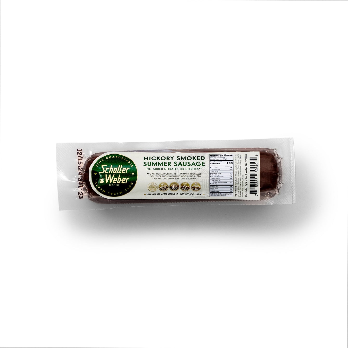 Hickory Smoked Summer Sausage - Schaller & Weber