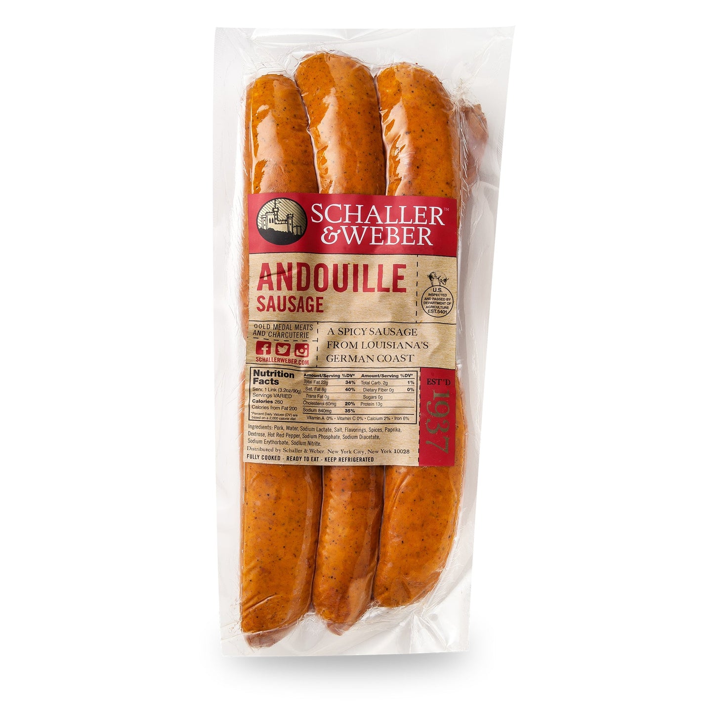 Andouille Sausage - Bulk Package - Schaller & Weber