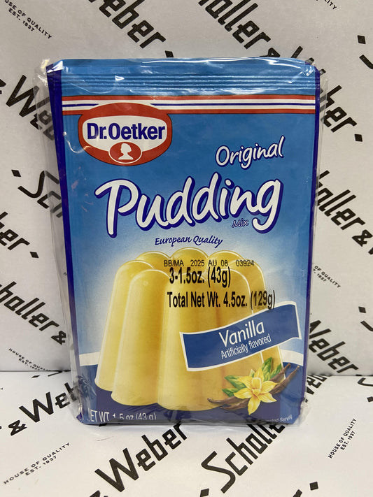 Dr. Oetker Vanilla Pudding Mix 3 - 1.5 oz packs - Schaller & Weber