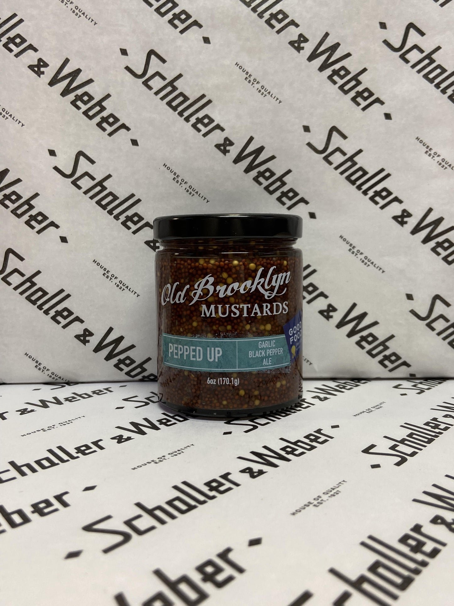 Old Brooklyn Pepped Up Mustard 6 oz - Schaller & Weber