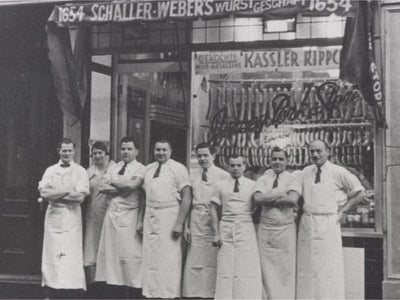 Schaller & Weber team in front of original store